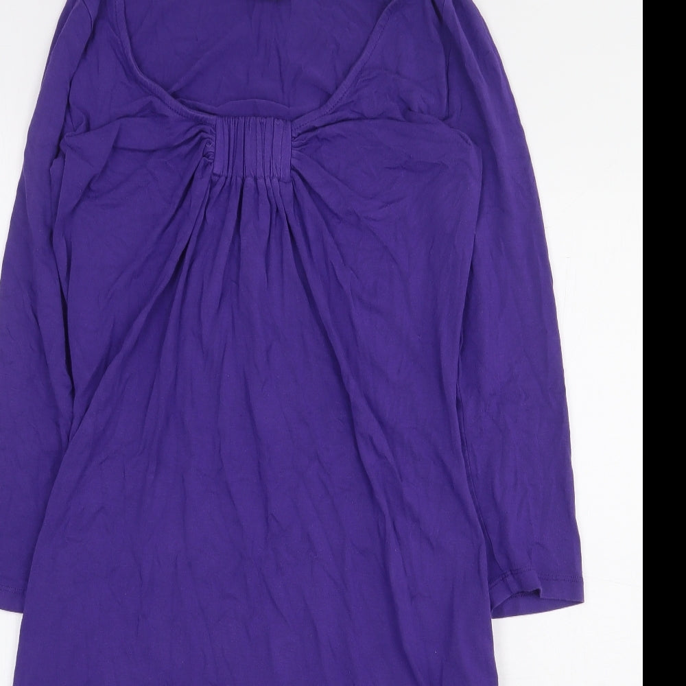 Wallis Womens Purple Viscose A-Line Size 8 V-Neck Pullover