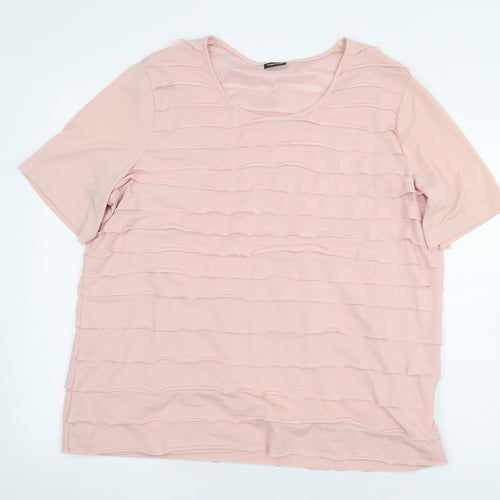 Gerry Weber Womens Pink Polyester Basic Blouse Size 20 Boat Neck