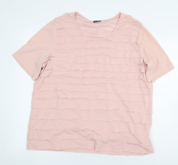 Gerry Weber Womens Pink Polyester Basic Blouse Size 20 Boat Neck