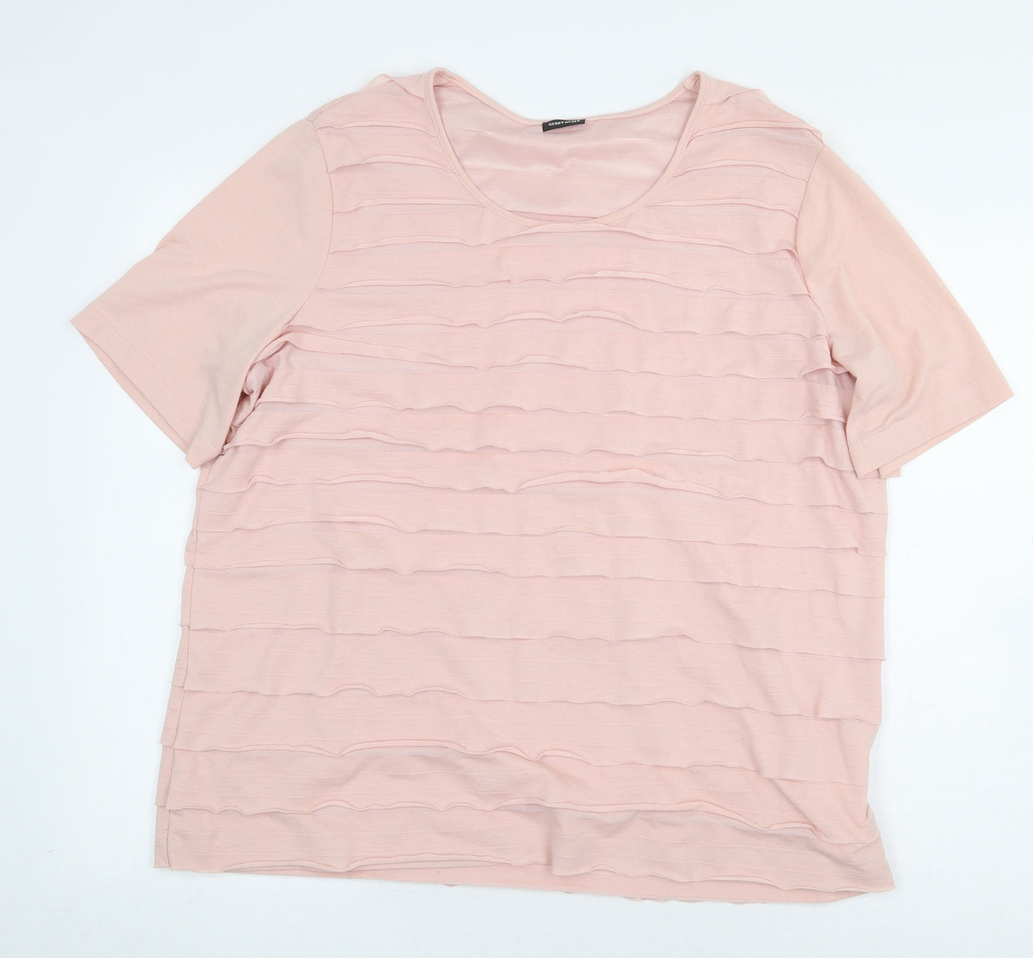Gerry Weber Womens Pink Polyester Basic Blouse Size 20 Boat Neck