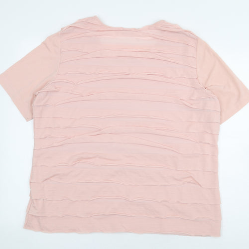 Gerry Weber Womens Pink Polyester Basic Blouse Size 20 Boat Neck