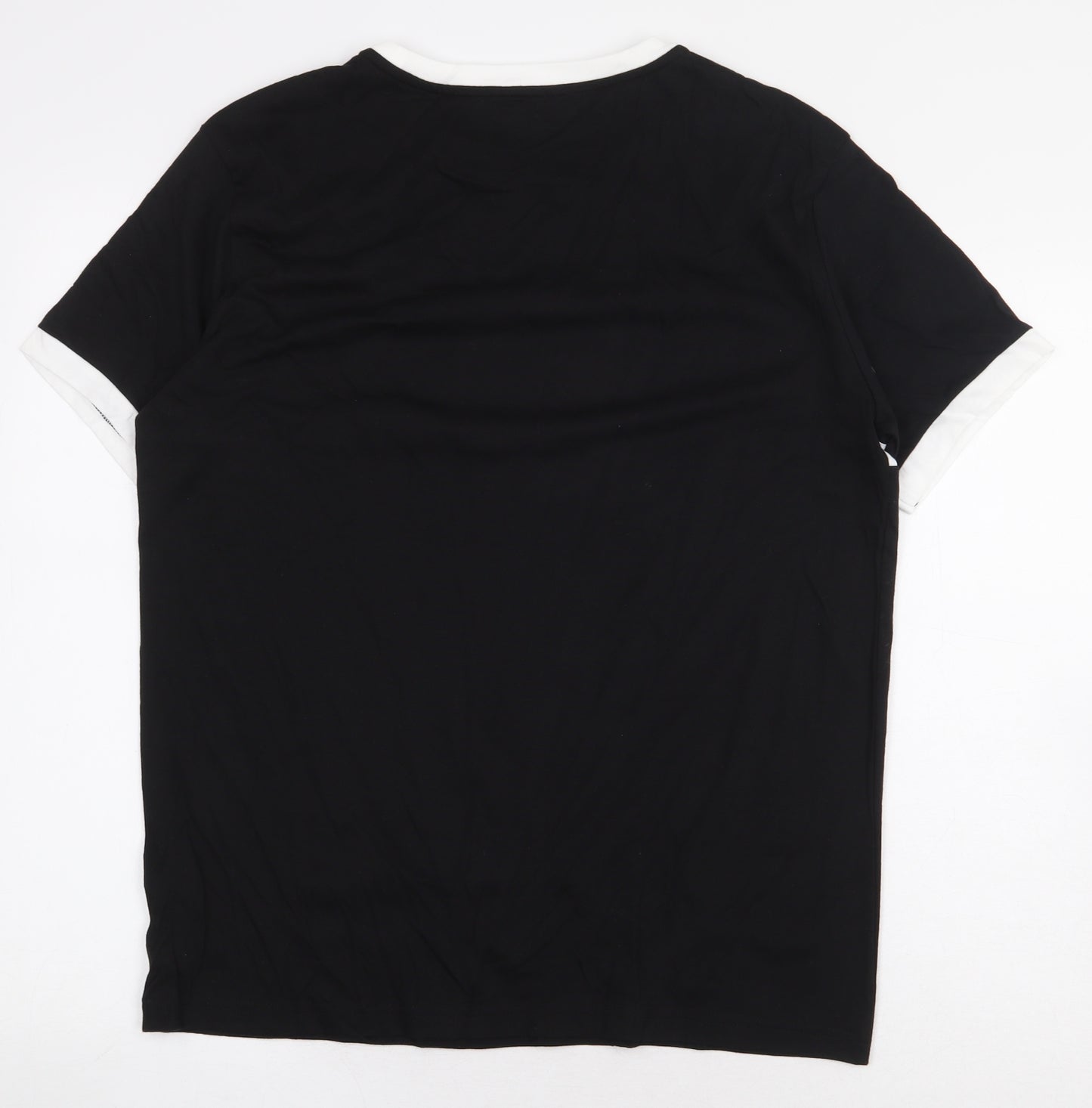 Tommy Hilfiger Womens Black Cotton Basic T-Shirt Size M Round Neck