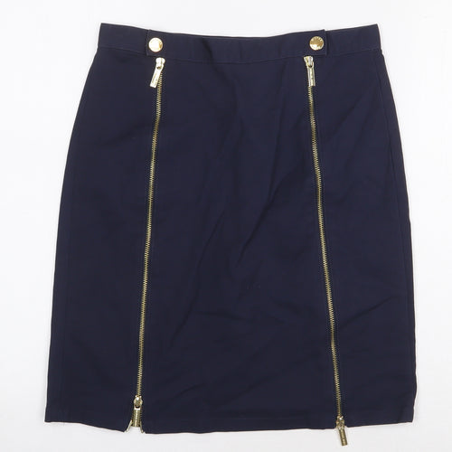 Micheal Kors Womens Blue Cotton Skort Skirt Size S Snap