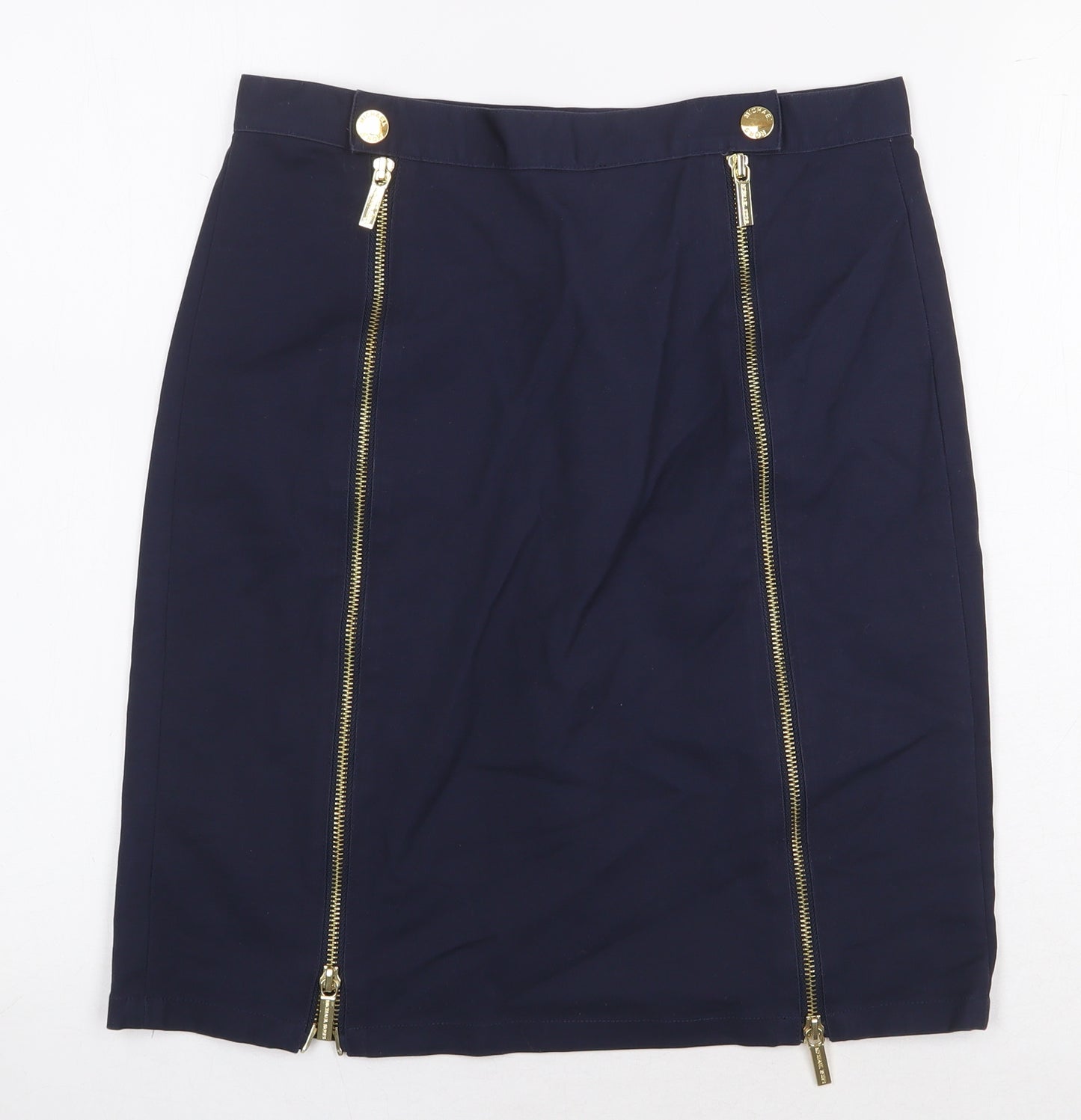 Micheal Kors Womens Blue Cotton Skort Skirt Size S Snap
