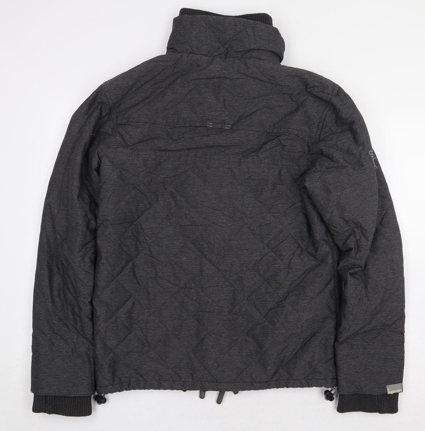 Superdry Mens Grey Rain Coat Coat Size S Zip