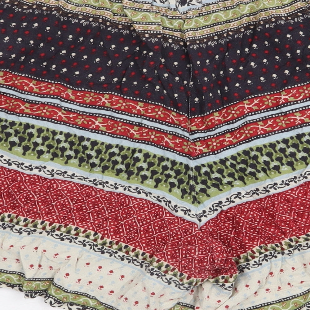 Fat Face Womens Multicoloured Geometric Viscose Mom Shorts Size 12 L5 in Regular
