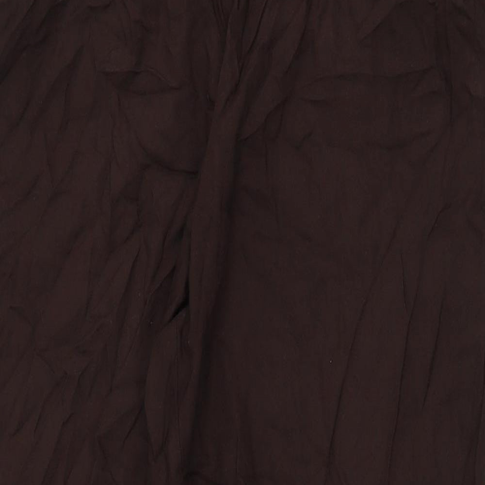 H&M Womens Brown Viscose Trousers Size 10 L24 in Regular