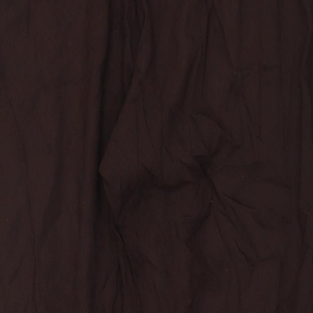 H&M Womens Brown Viscose Trousers Size 10 L24 in Regular