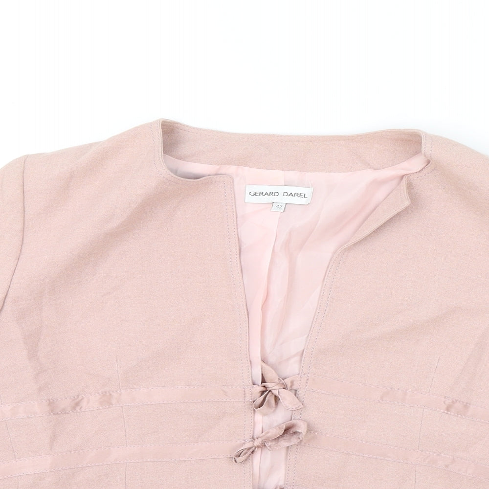 Gerard Darel Womens Pink Jacket Blazer Size 42 Tie