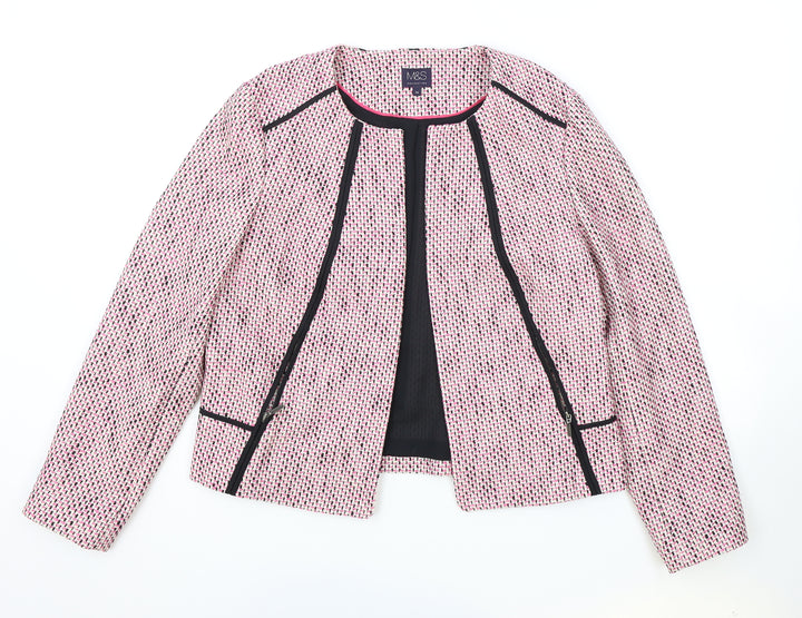 Marks and Spencer Womens Pink Herringbone Jacket Size 14