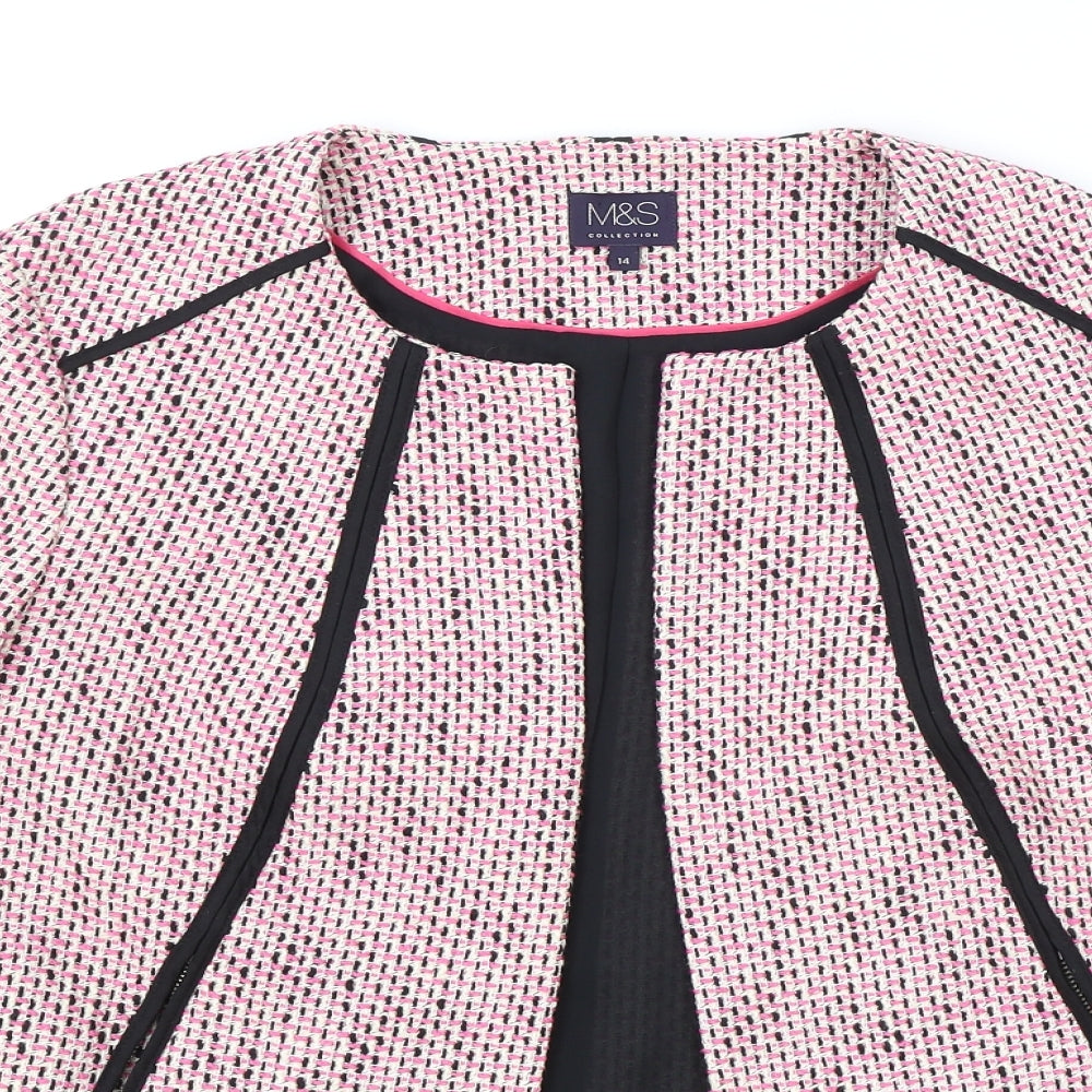 Marks and Spencer Womens Pink Herringbone Jacket Size 14