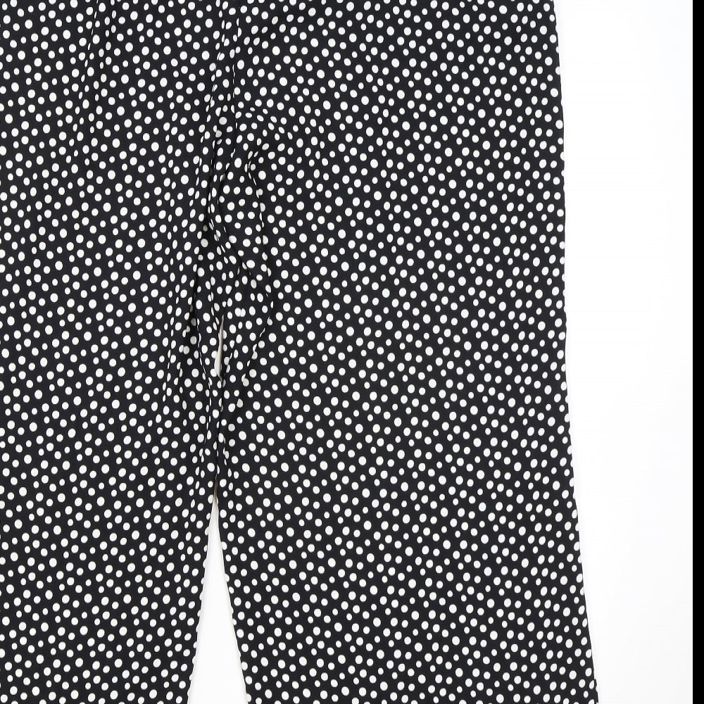 Marks and Spencer Womens Black Polka Dot Polyester Bloomer Trousers Size 20 L28 in Regular Drawstring