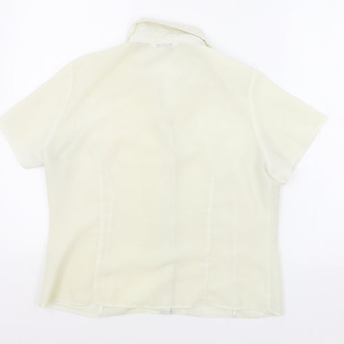BHS Womens White Polyester Basic Button-Up Size 16 Collared