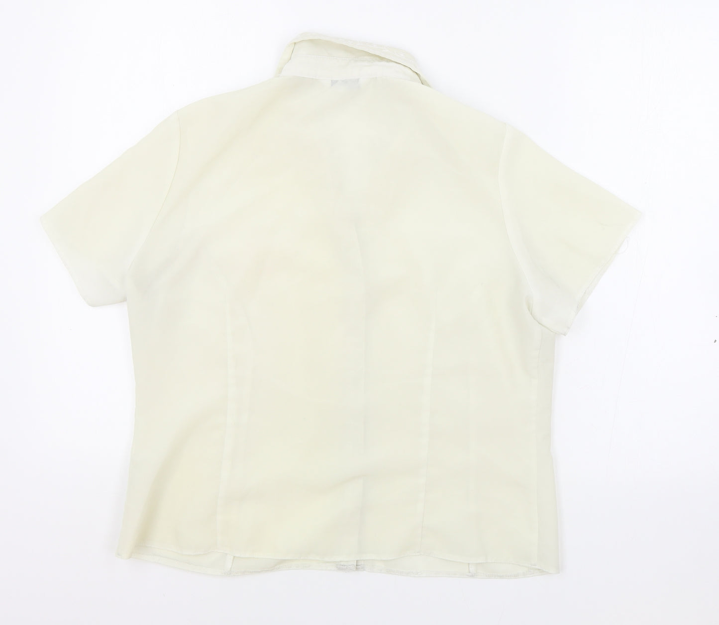 BHS Womens White Polyester Basic Button-Up Size 16 Collared