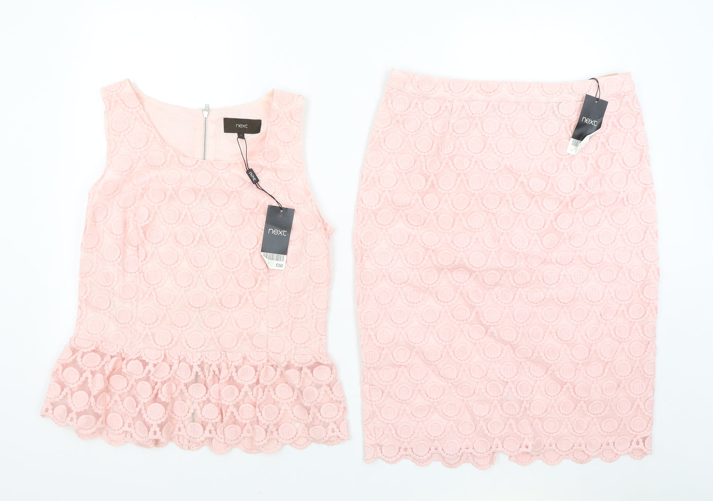 NEXT Womens Pink Geometric Cotton A-Line Set Size 12 Zip