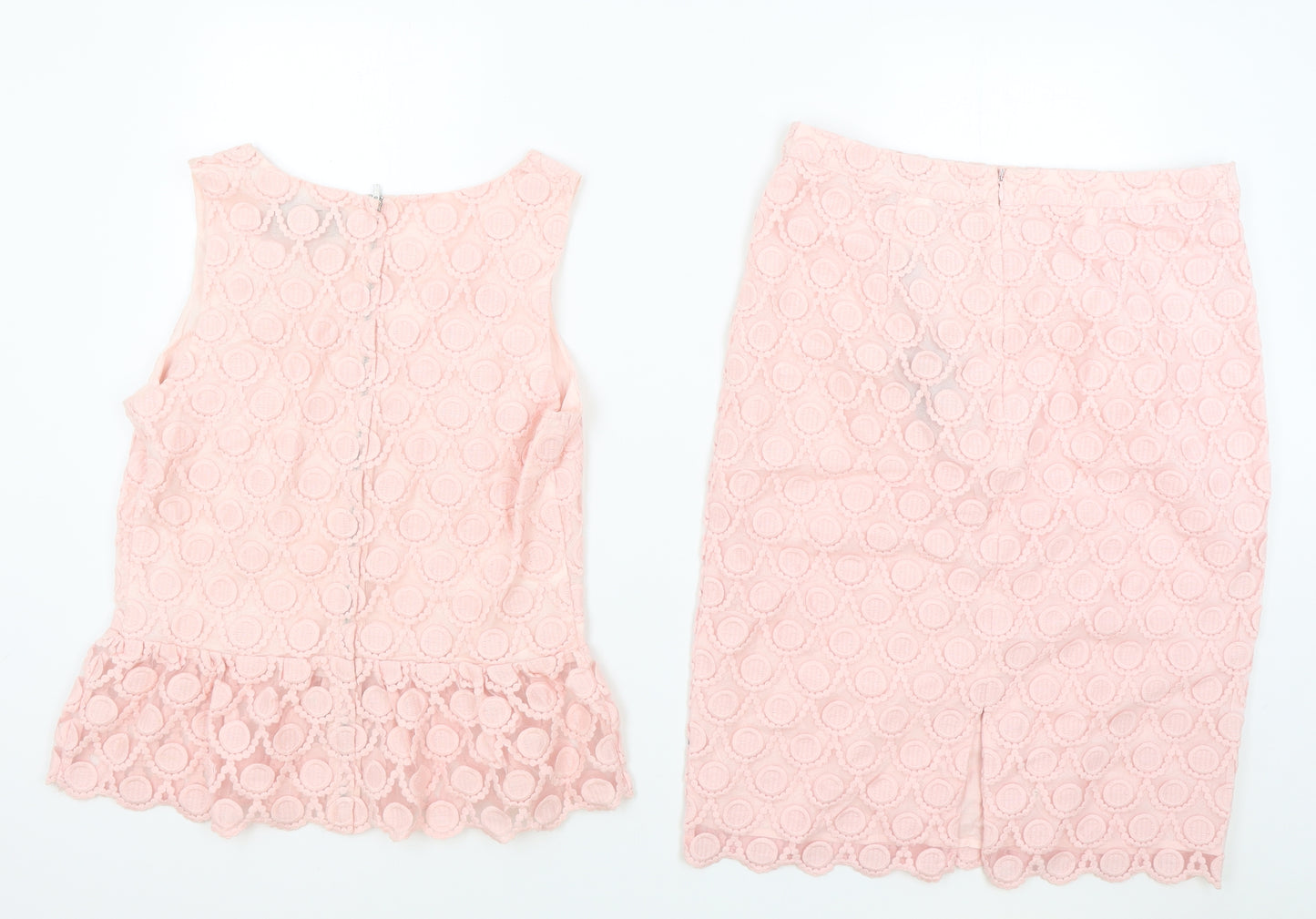 NEXT Womens Pink Geometric Cotton A-Line Set Size 12 Zip