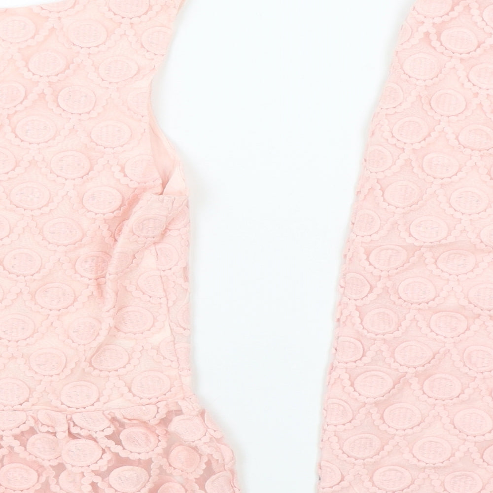 NEXT Womens Pink Geometric Cotton A-Line Set Size 12 Zip