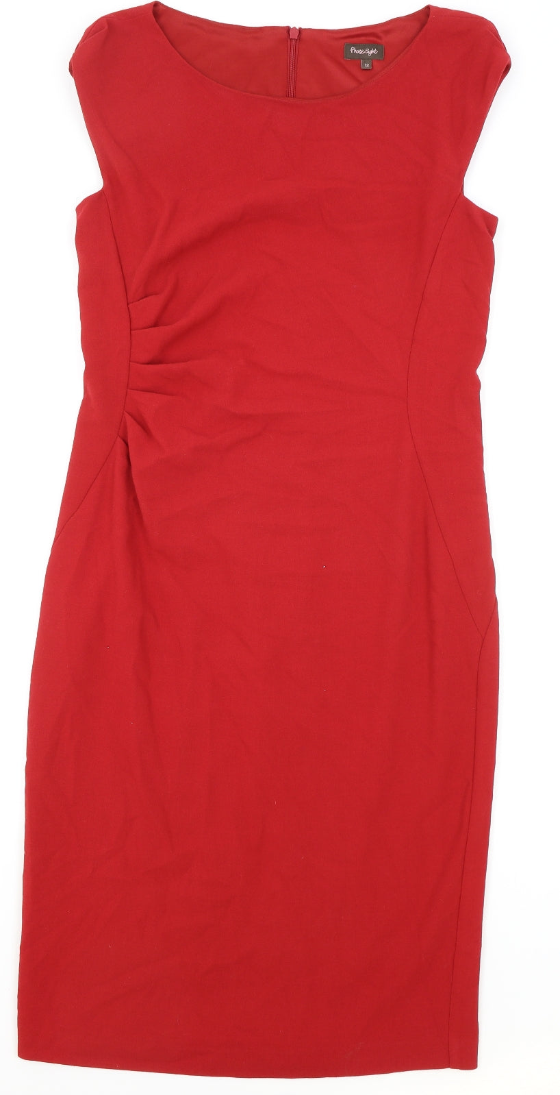 Phase Eight Womens Red Polyester Pencil Dress Size 12 Boat Neck Zip