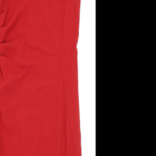 Phase Eight Womens Red Polyester Pencil Dress Size 12 Boat Neck Zip