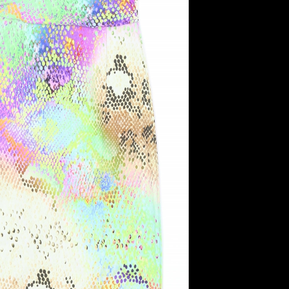 La Petite Robe Womens Multicoloured Animal Print Polyamide Bodycon Size 12 V-Neck Pullover - Snake Print