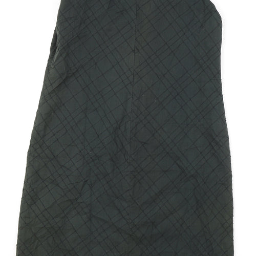 MAX&Co. Womens Green Geometric Polyester Tank Dress Size 48 Scoop Neck Zip