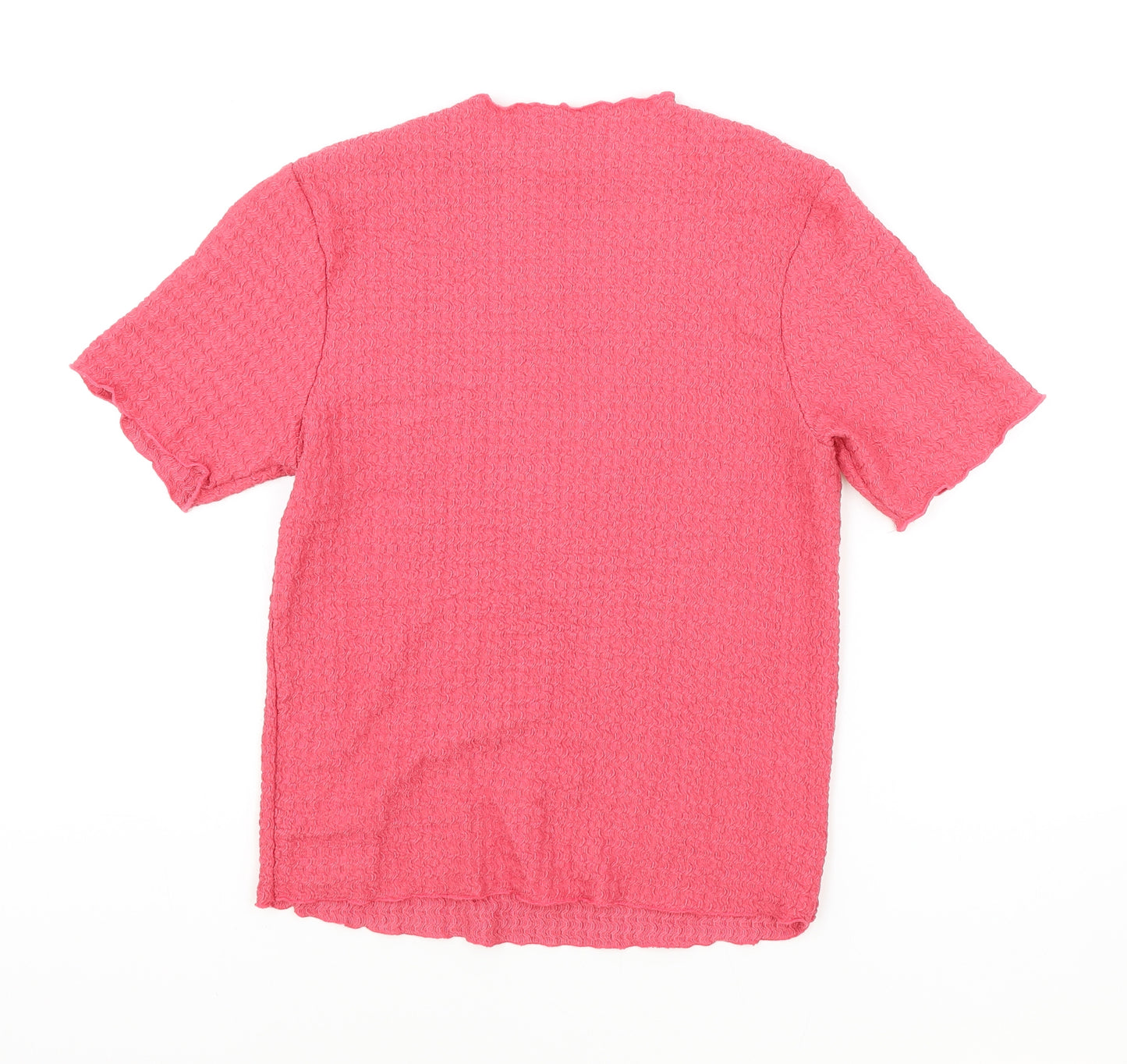 NEXT Womens Pink Polyester Basic T-Shirt Size 12 Round Neck