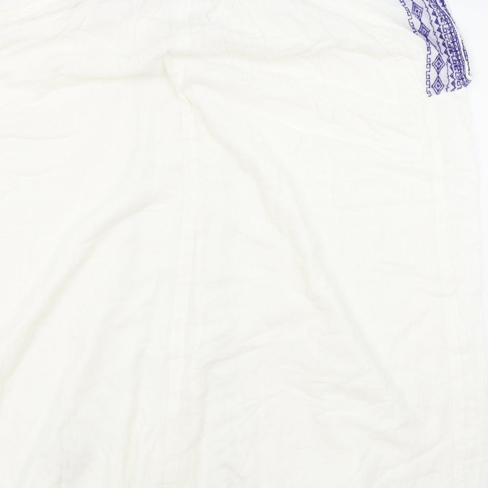 Natura Womens White 100% Cotton Sheath Size XL Boat Neck Pullover