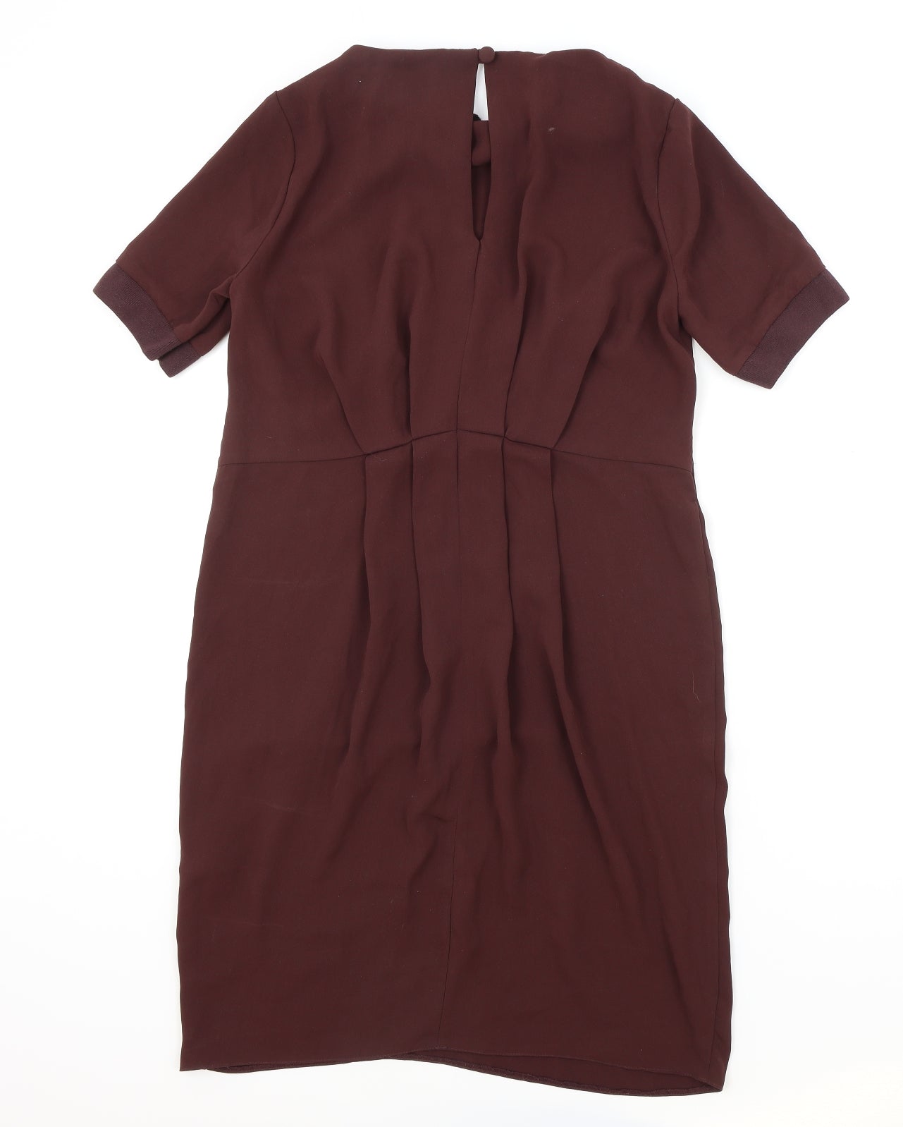 ASOS Womens Brown Polyester A-Line Size 10 Boat Neck Button