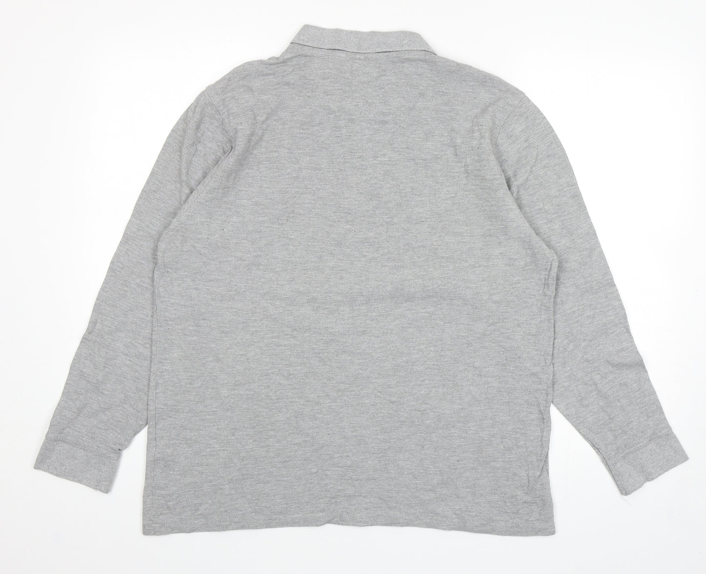 Boohoo Man Mens Grey Cotton Polo Size XL Collared Button