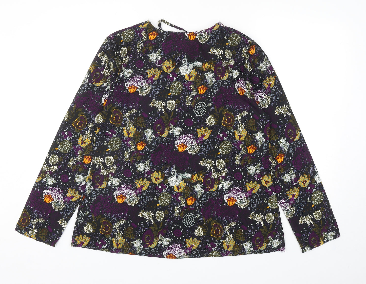 Boohoo Womens Multicoloured Geometric Polyester Basic Blouse Size 12 Round Neck