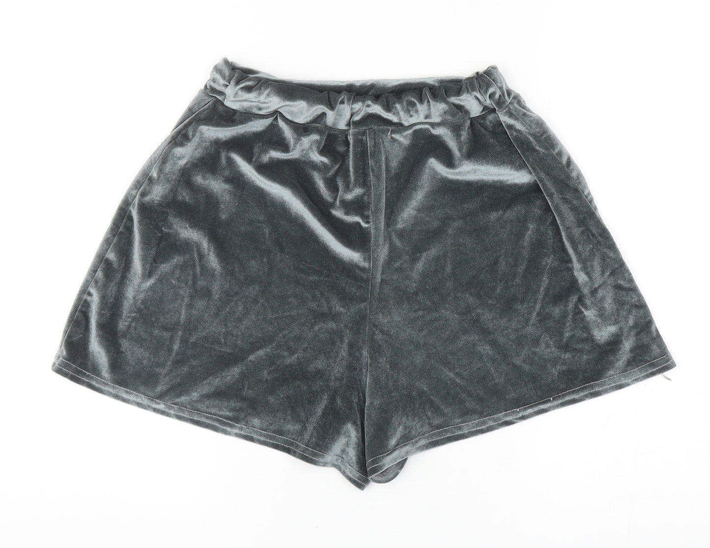 Boohoo Womens Grey Polyester Sweat Shorts Size 10 L3 in Regular Pull On