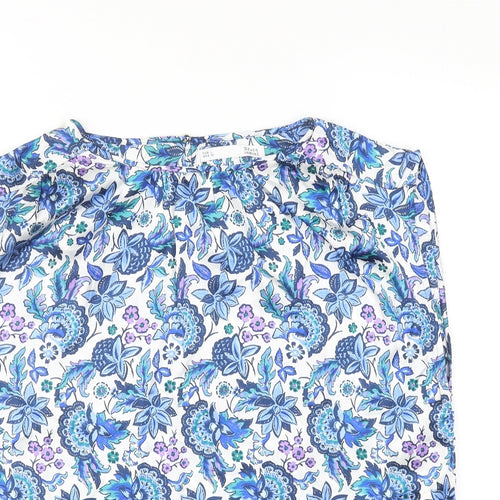 Sfera Womens Multicoloured Floral Polyester Basic Blouse Size L Boat Neck