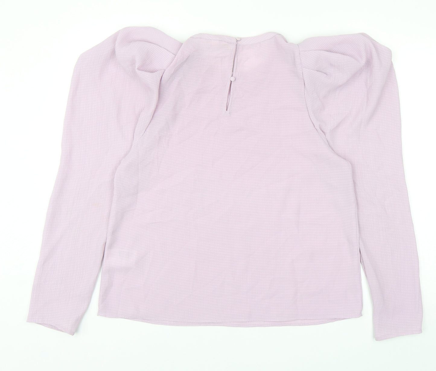 H&M Womens Purple Polyester Basic Blouse Size M Round Neck