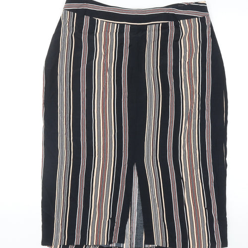 Miss Selfridge Womens Multicoloured Striped Polyester Straight & Pencil Skirt Size 14 Zip