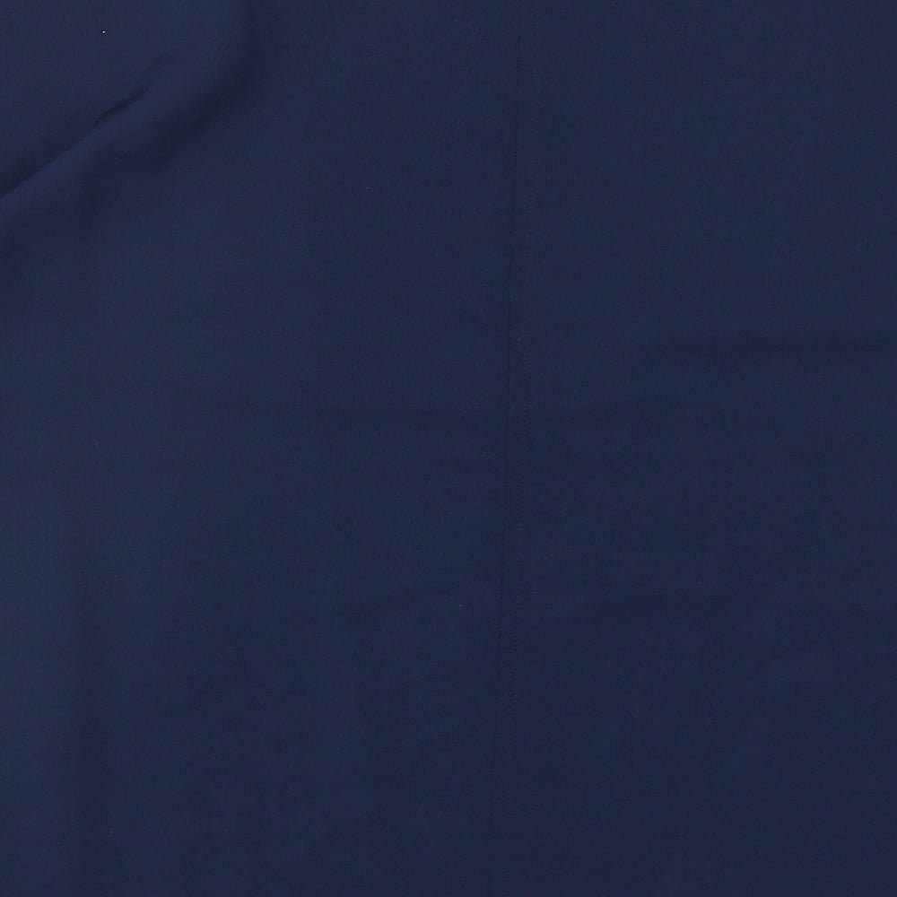 Marks and Spencer Womens Blue Polyester Basic Blouse Size 12 Boat Neck