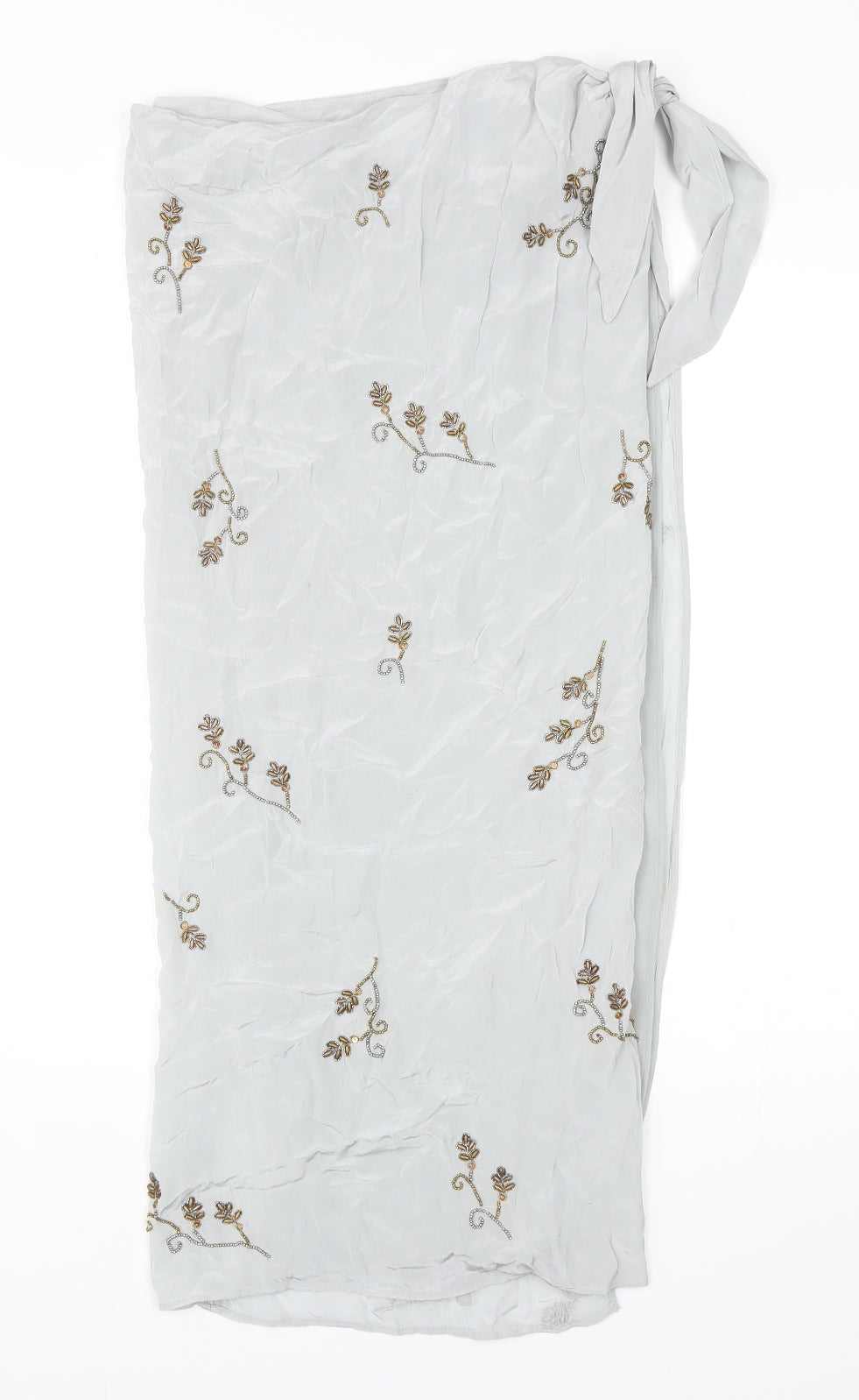 Zara Womens Grey Floral Polyester Wrap Skirt Size XS Tie