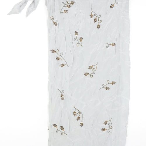 Zara Womens Grey Floral Polyester Wrap Skirt Size XS Tie
