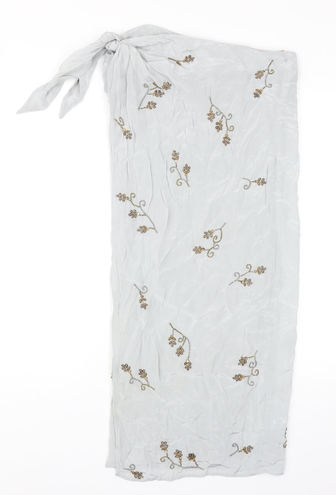 Zara Womens Grey Floral Polyester Wrap Skirt Size XS Tie