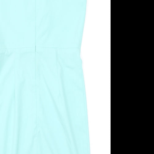 AQ/AQ Womens Blue Polyester Mini Size 10 V-Neck Zip