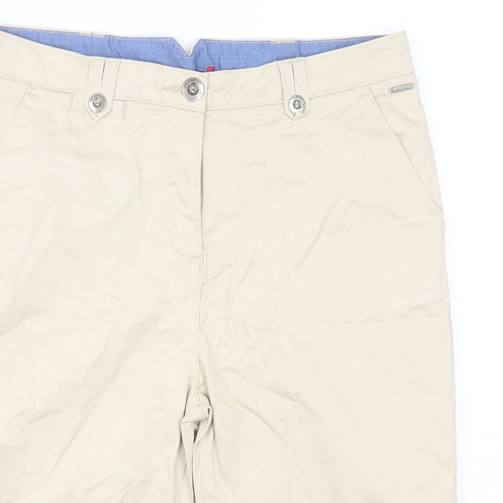 Per Una Womens Beige Cotton Chino Shorts Size 14 L12 in Regular Zip
