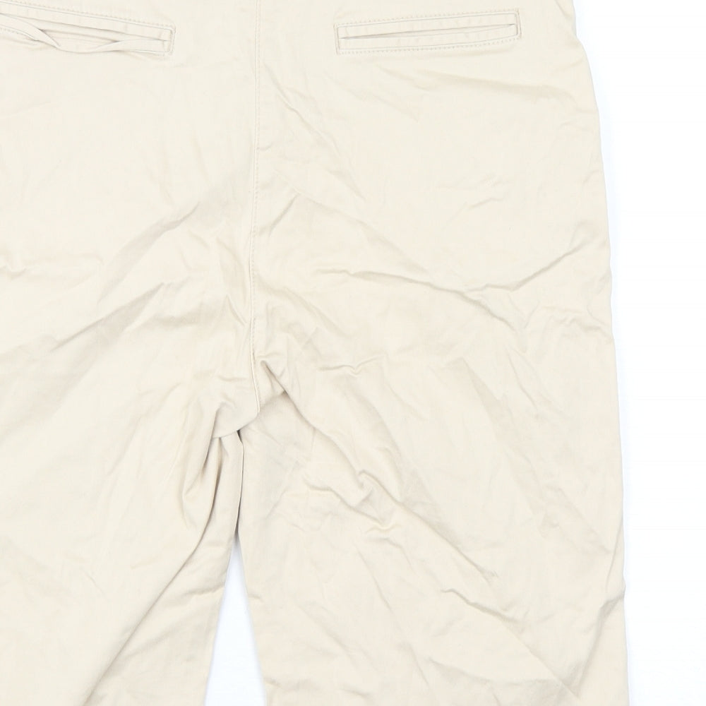Per Una Womens Beige Cotton Chino Shorts Size 14 L12 in Regular Zip