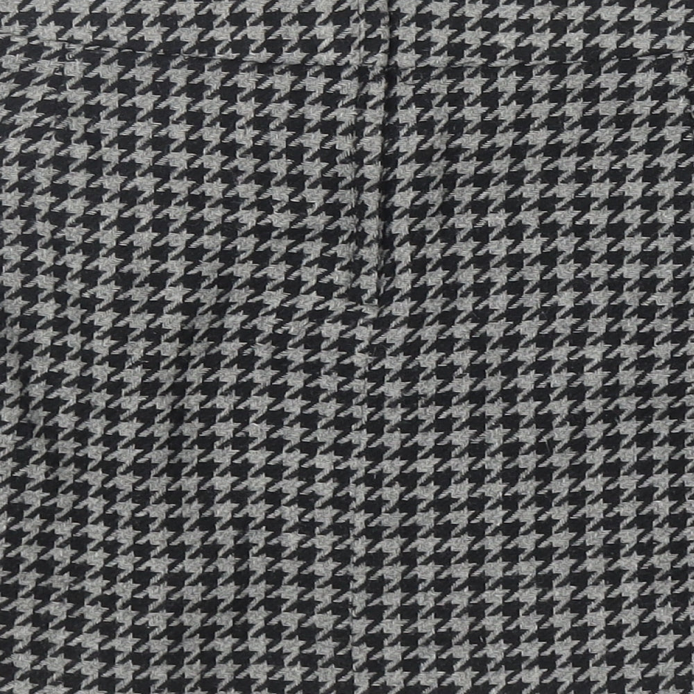 F&F Womens Grey Geometric Polyester Pleated Skirt Size 10 Zip