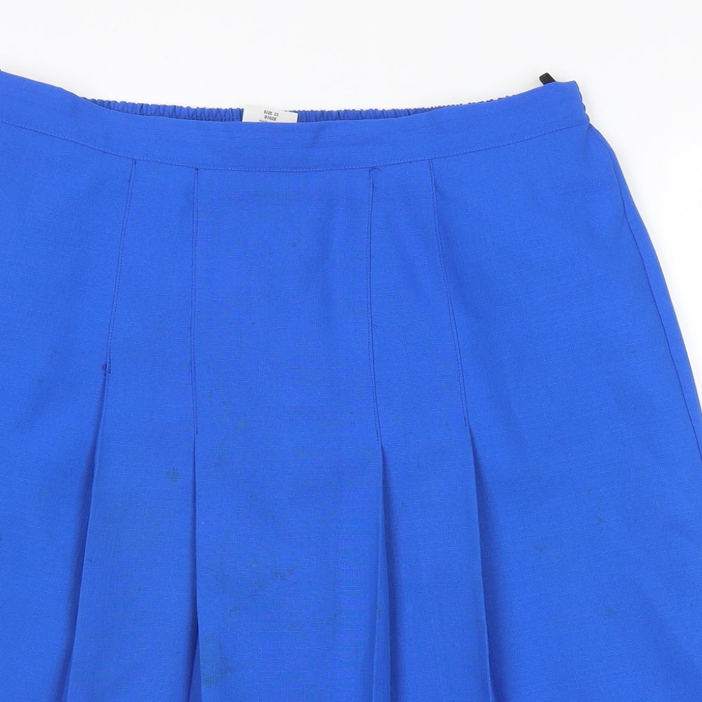Fashion Extra Womens Blue Polyester Pleated Skirt Size 22