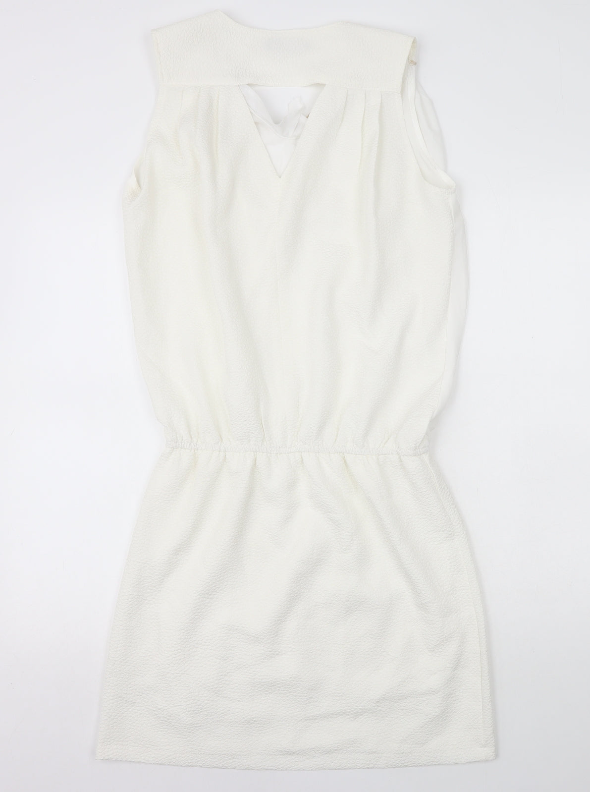 Cherry Couture Womens White Polyester A-Line Size 12 V-Neck Pullover