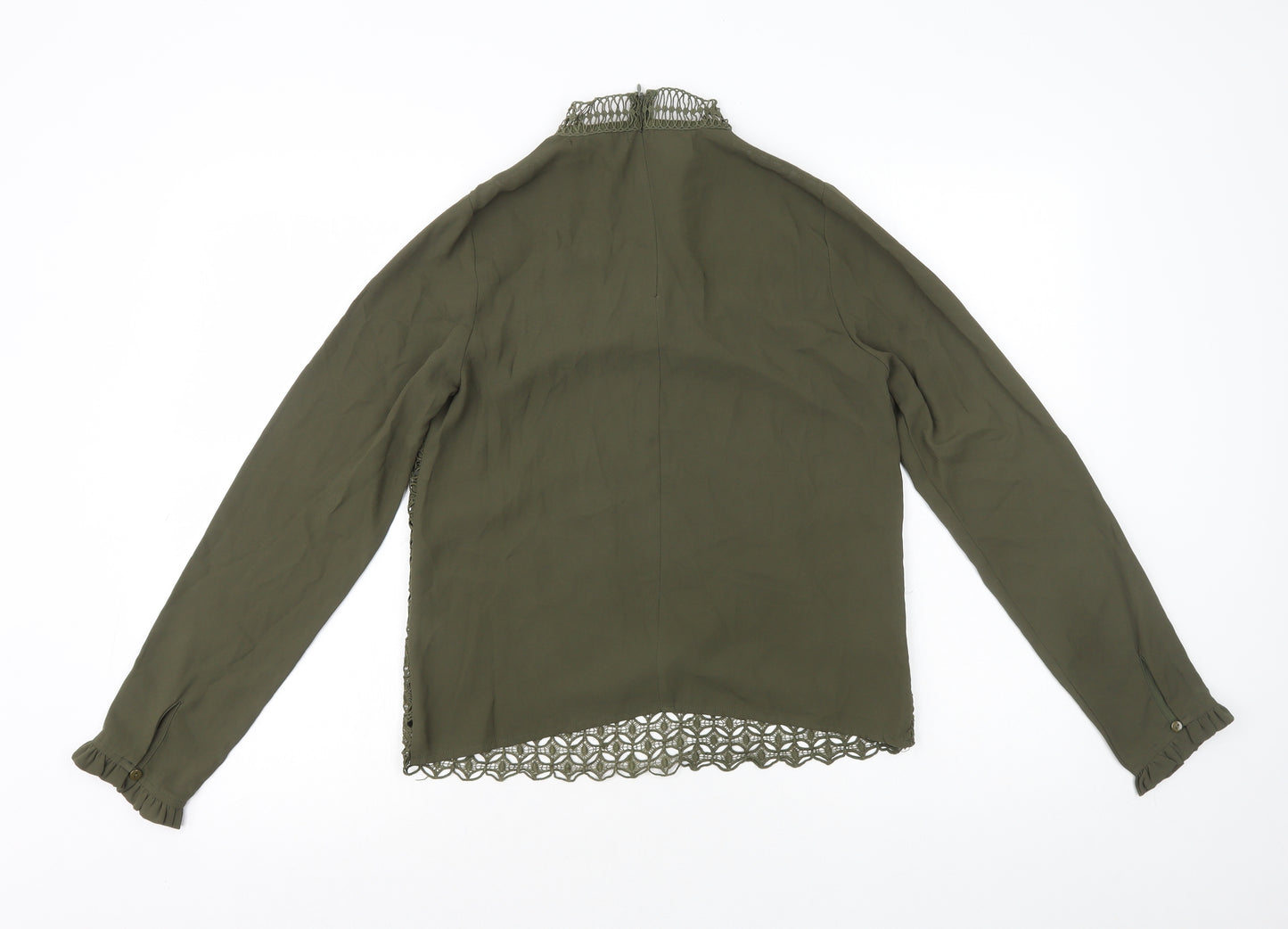 Kilky Womens Green Polyester Basic Blouse Size S Mock Neck