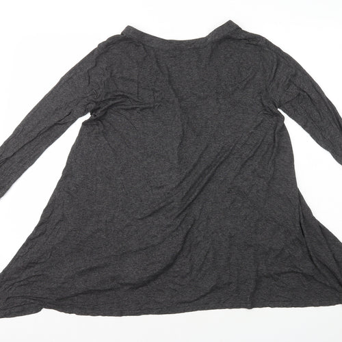 Velvet Womens Grey V-Neck Rayon Cardigan Jumper Size S