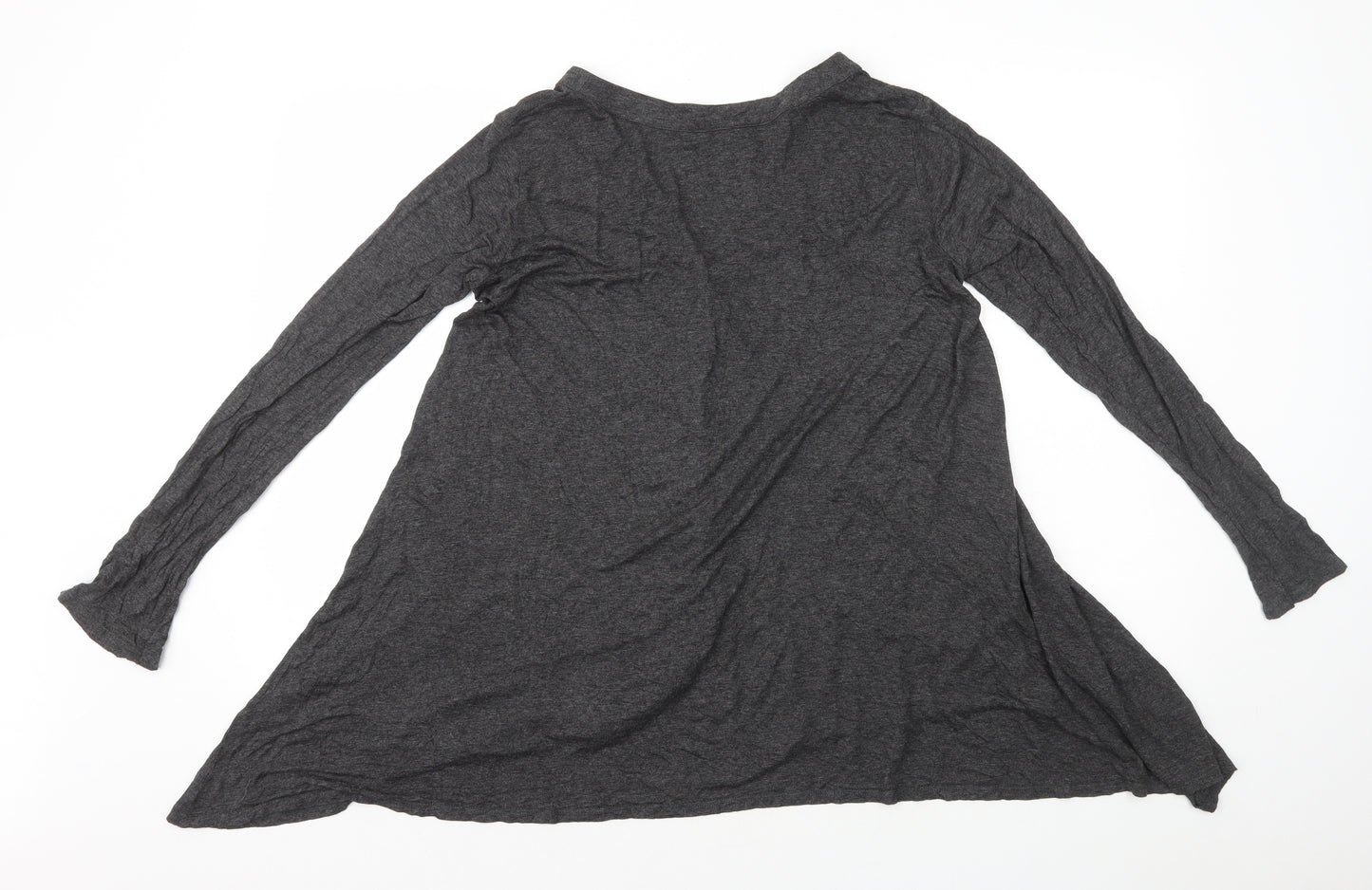 Velvet Womens Grey V-Neck Rayon Cardigan Jumper Size S