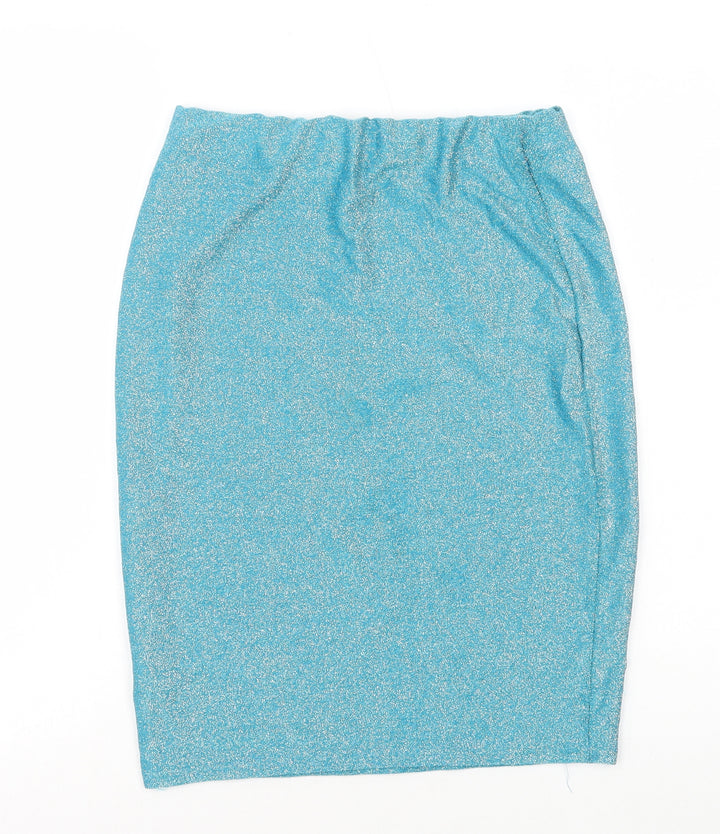 Vestidos Womens Blue Cotton Straight & Pencil Skirt Size L