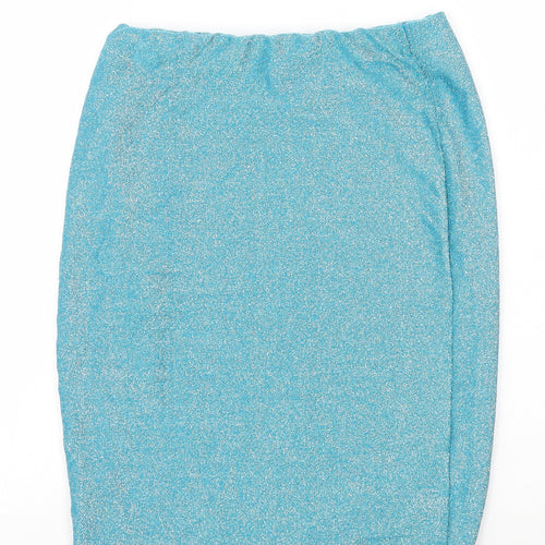 Vestidos Womens Blue Cotton Straight & Pencil Skirt Size L