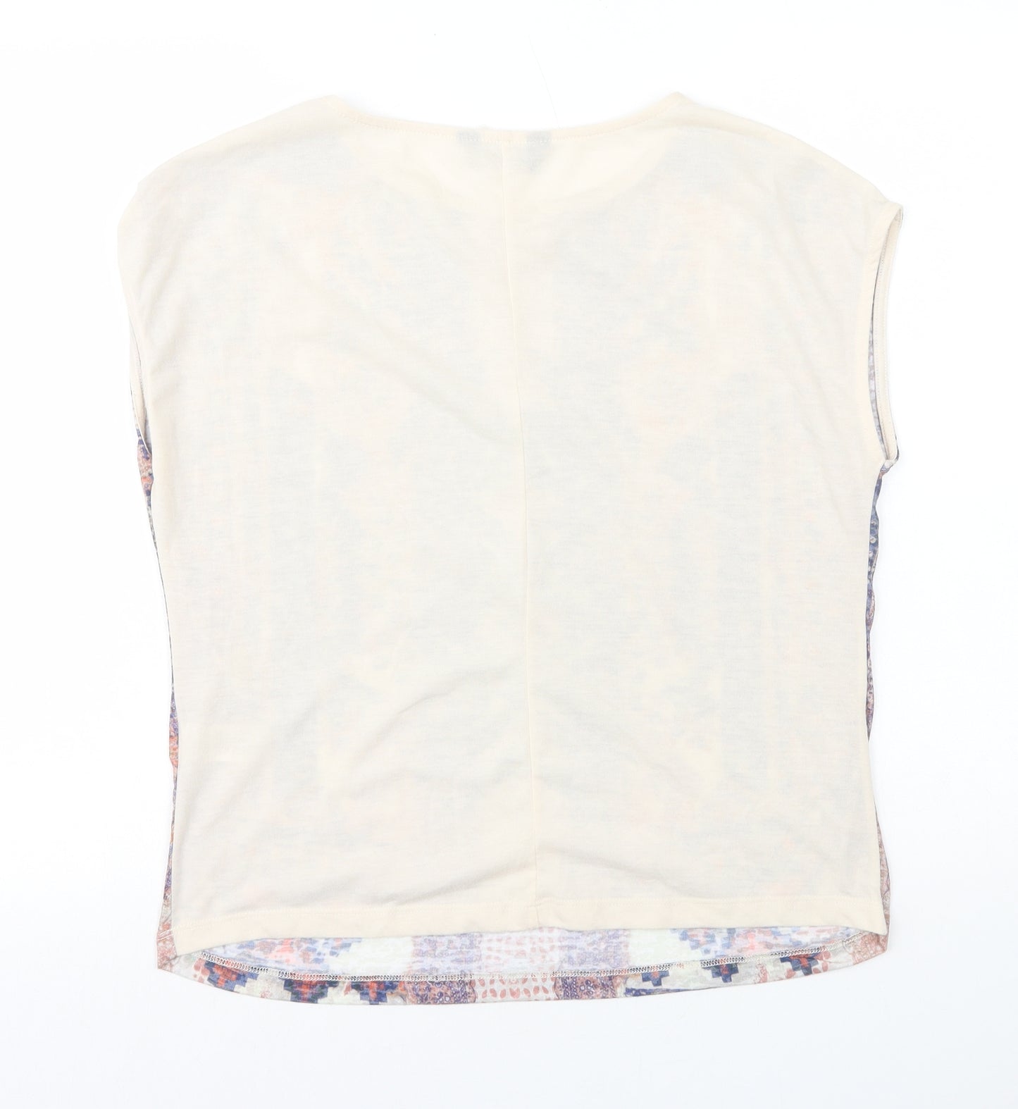 Dorothy Perkins Womens Multicoloured Geometric Polyester Basic T-Shirt Size 12 Round Neck